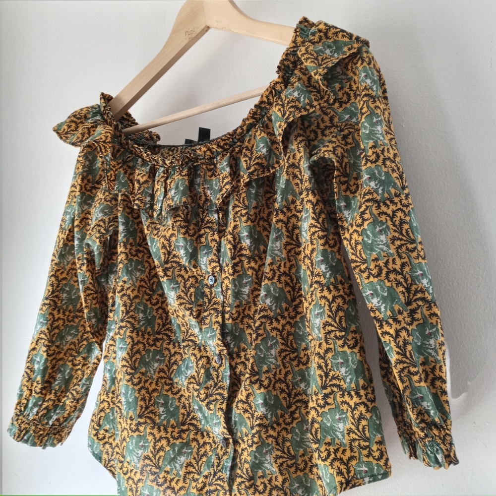 J.Crew 4 Elephant Print Ratti Top - Picture 9 of 13